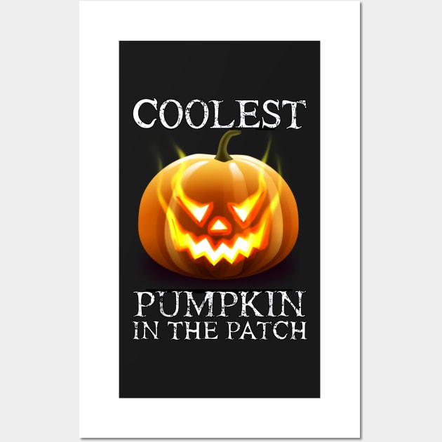 Coolest Pumpkin In The Patch Toddler Kids Boys Halloween Wall Art by masterpiecesai